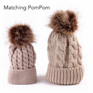 Matching PomPom Hat for kids and adults fashion