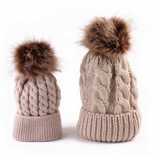 Load image into Gallery viewer, Matching PomPom Hat for kids and adults fashion