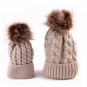 Matching PomPom Hat for kids and adults fashion
