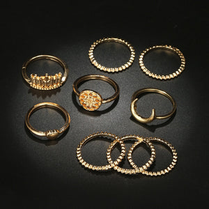 Crown Crystal Ring Set