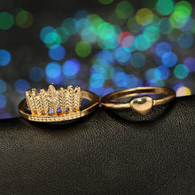 Load image into Gallery viewer, Crown Crystal Ring Set