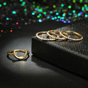Crown Crystal Ring Set