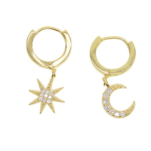 Star and Moon Earrings