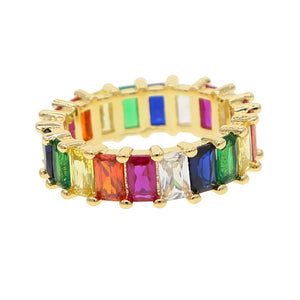 Rainbow Cubic Zirconia RIngs