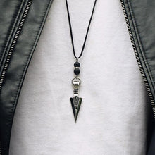 Load image into Gallery viewer, arrow necklace pendant leather mens fashion boohoo man