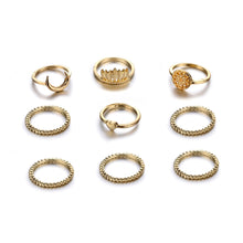 Load image into Gallery viewer, Crown Crystal Ring Set