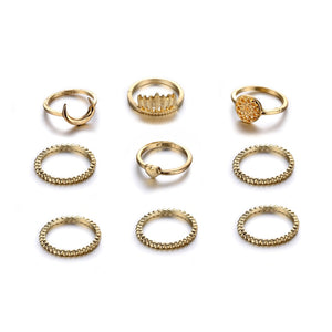 Crown Crystal Ring Set