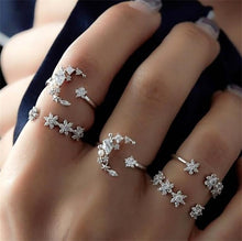 Load image into Gallery viewer, Crystal Moon Ring Set