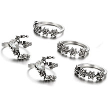 Load image into Gallery viewer, Crystal Moon Ring Set