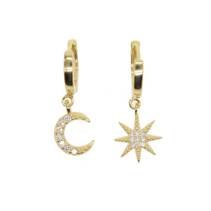 Star and Moon Earrings
