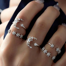 Load image into Gallery viewer, Crystal Moon Ring Set